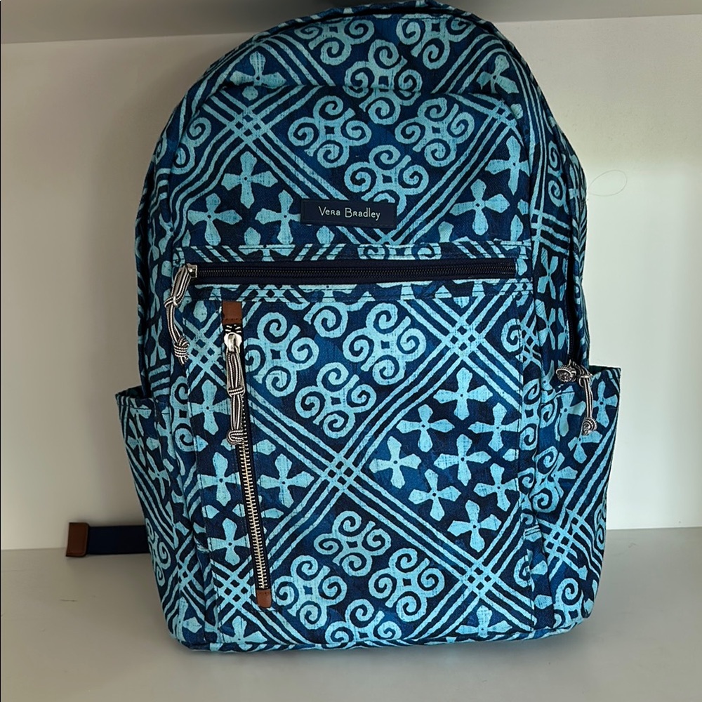 Vera Bradley Teal and Navy Geometric Backpack